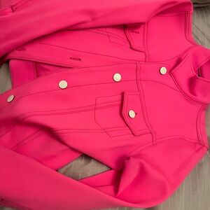 J Brand hot pink scuba jacket